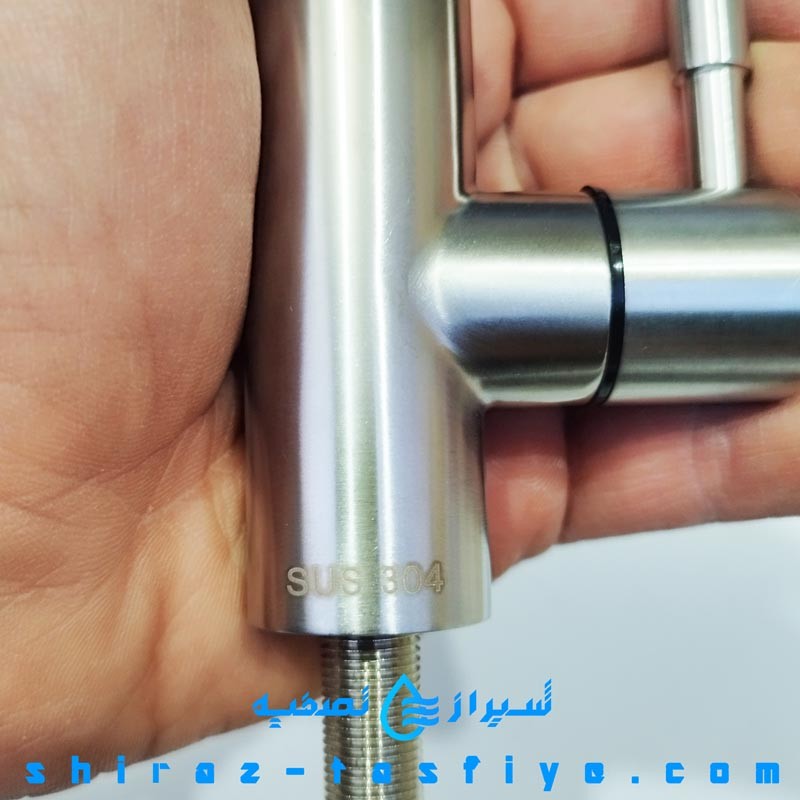شیر برداشت تمام استیل 304 اهرمی به رنگ نقره ای براق SU304