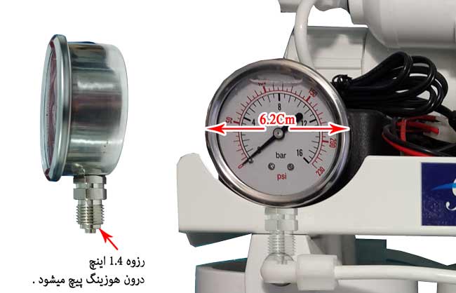 سایز و نمونه گیج فشار بزرگ