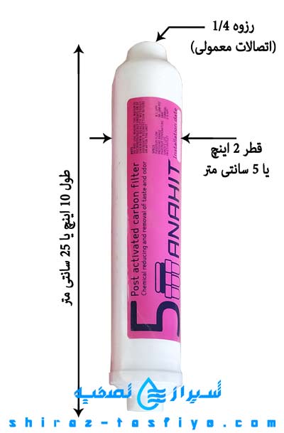 سایز فیلتر پست کربن آناهیت