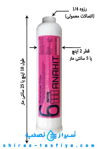 سایز استاندارد فیلتر مینرال آناهیت ANAHIT