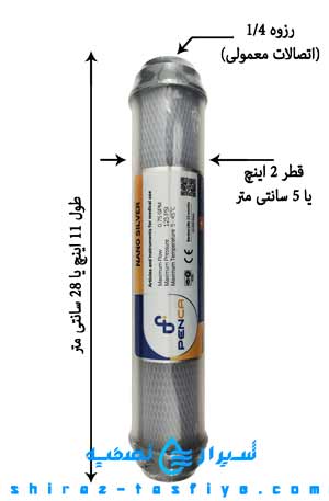 سایز فیلتر نانوسیلور پنکا PENCA NANOSILVER